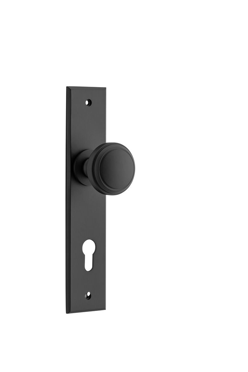 Iver Paddington  Door Knob Chamfered Latch Pair, Passage Kit, Privacy Kit , Entrance Kit with High Security Lock -Matt Black