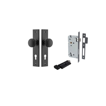 Iver Paddington  Door Knob Chamfered Latch Pair, Passage Kit, Privacy Kit , Entrance Kit with High Security Lock -Matt Black