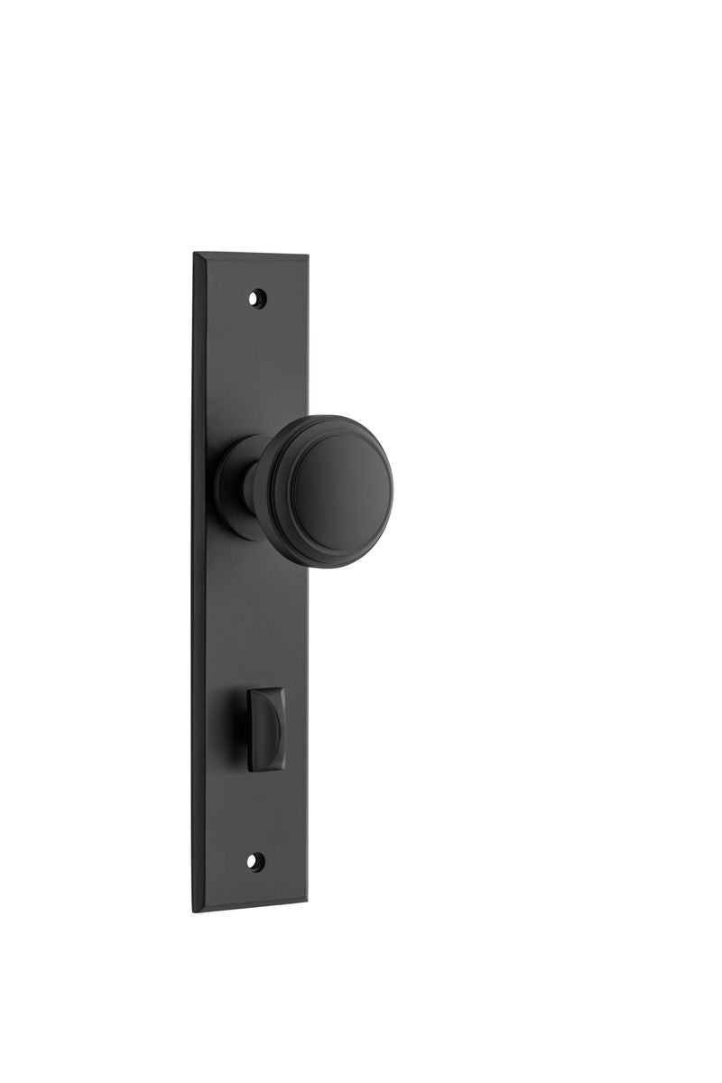 Iver Paddington  Door Knob Chamfered Latch Pair, Passage Kit, Privacy Kit , Entrance Kit with High Security Lock -Matt Black