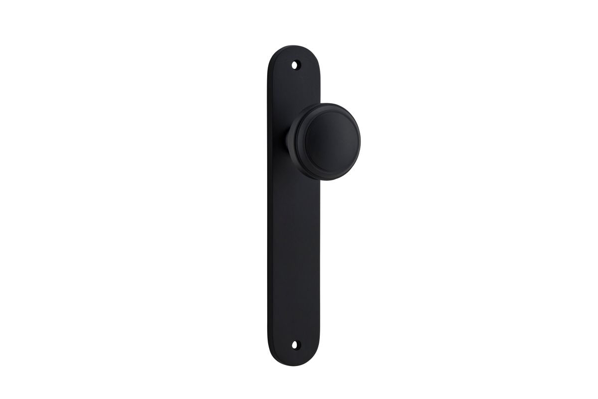 Iver Paddington  Door Knob Oval Latch Pair, Passage Kit, Privacy Kit , Entrance Kit with High Security Lock - Matt Black