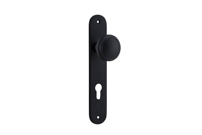 Iver Paddington  Door Knob Oval Latch Pair, Passage Kit, Privacy Kit , Entrance Kit with High Security Lock - Matt Black