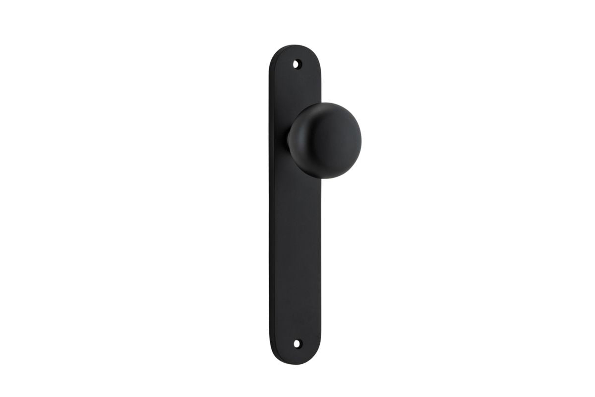 Iver Cambridge Door Knob Oval Concealed Fix Pair, Passage Kit, Privacy Kit , Entrance Kit with High Security Lock - Matt Black