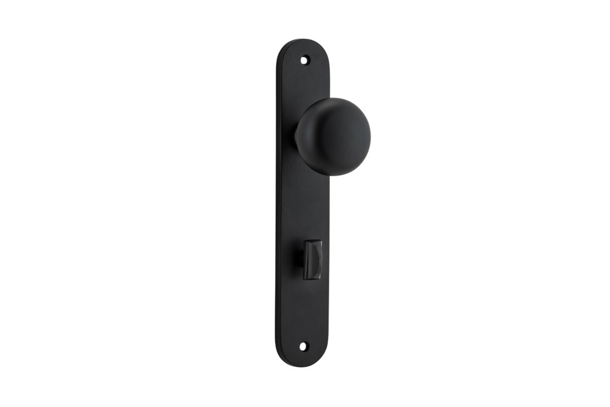 Iver Cambridge Door Knob Oval Concealed Fix Pair, Passage Kit, Privacy Kit , Entrance Kit with High Security Lock - Matt Black