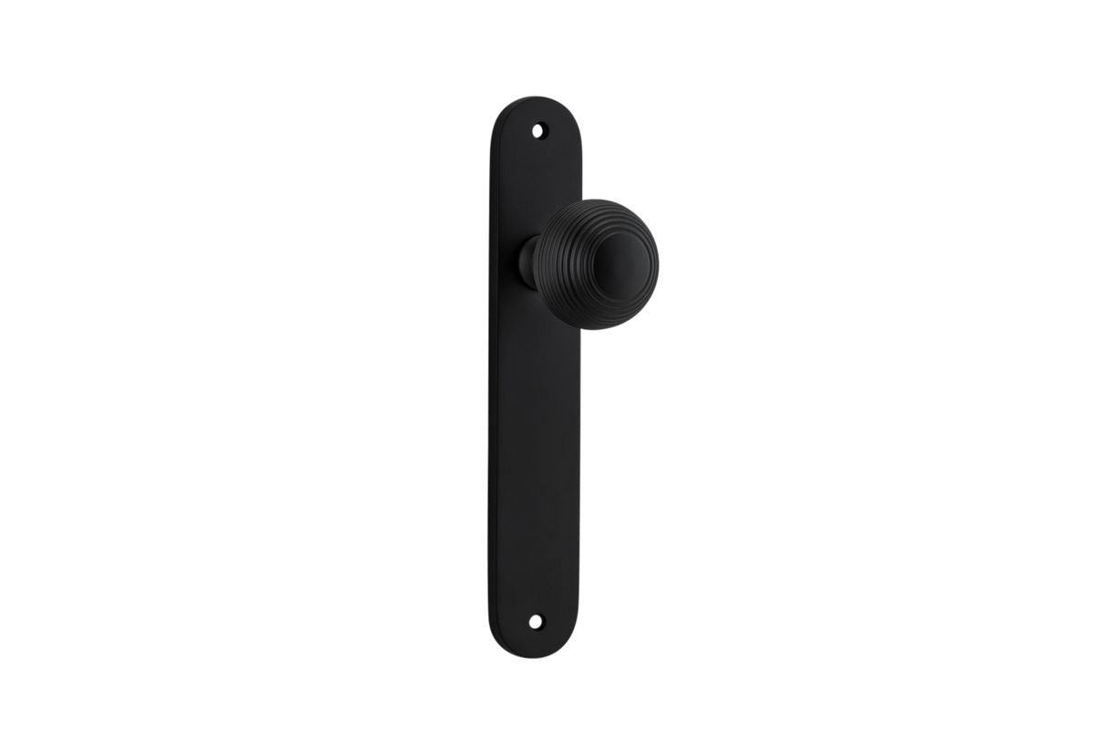 Iver Guildford Door Knob Oval Latch Pair, Passage Kit, Privacy Kit , Entrance Kit with High Security Lock -Matt Black