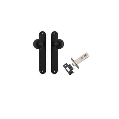 Iver Guildford Door Knob Oval Latch Pair, Passage Kit, Privacy Kit , Entrance Kit with High Security Lock -Matt Black