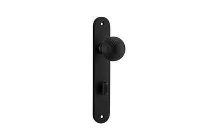 Iver Guildford Door Knob Oval Latch Pair, Passage Kit, Privacy Kit , Entrance Kit with High Security Lock -Matt Black