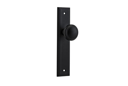 Iver Paddington  Door Knob Stepped Latch Pair, Passage Kit, Privacy Kit , Entrance Kit with High Security Lock - Matt Black