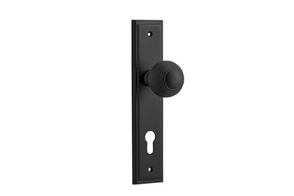 Iver Guildford Door Knob Stepped Latch Pair, Passage Kit, Privacy Kit , Entrance Kit with High Security Lock - Matt Black