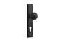 Iver Guildford Door Knob Stepped Latch Pair, Passage Kit, Privacy Kit , Entrance Kit with High Security Lock - Matt Black