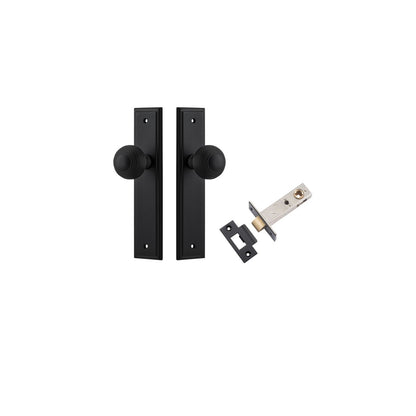 Iver Guildford Door Knob Stepped Latch Pair, Passage Kit, Privacy Kit , Entrance Kit with High Security Lock - Matt Black
