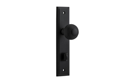 Iver Guildford Door Knob Stepped Latch Pair, Passage Kit, Privacy Kit , Entrance Kit with High Security Lock - Matt Black