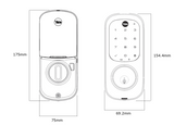 YALE ASSURE KEYED SMART-READY LOCK WITH PULL HANDLE SET SATIN NICKEL & MATT BLACK