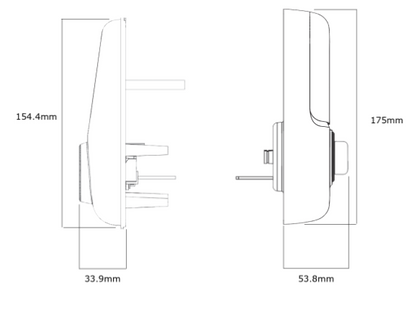 YALE ASSURE KEYED SMART-READY LOCK WITH PULL HANDLE SET SATIN NICKEL & MATT BLACK