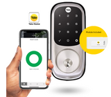 YALE ASSURE KEYED SMART-READY LOCK WITH PULL HANDLE SET SATIN NICKEL & MATT BLACK