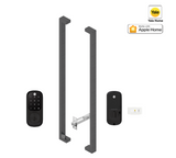 YALE ASSURE KEYED SMART-READY LOCK WITH PULL HANDLE SET SATIN NICKEL & MATT BLACK
