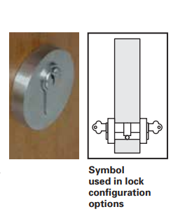 Cavity Slider For Doors Cavilock CL100 Escutcheon Raised Europrofile -Polished Brass & Satin Chrome