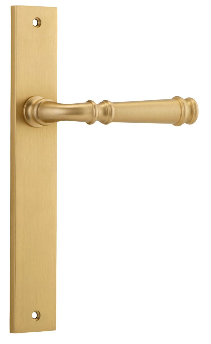 Iver Verona Door Lever Rectangular Latch Pair, Passage Kit, Privacy Kit , Entrance Kit with High Security Lock -Brushed Brass