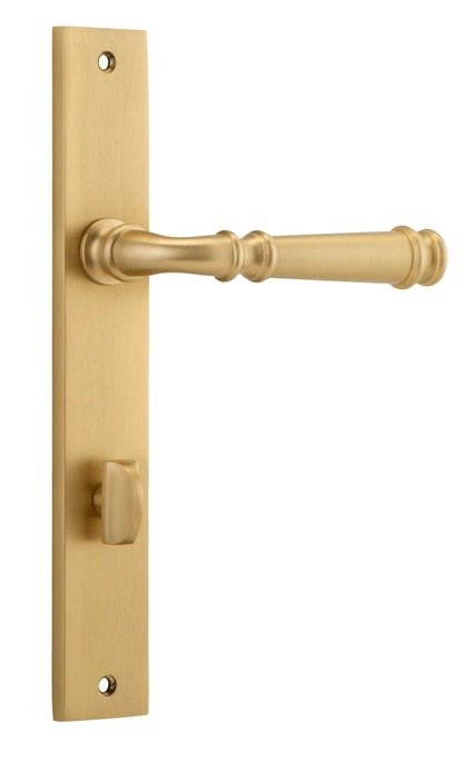 Iver Verona Door Lever Rectangular Latch Pair, Passage Kit, Privacy Kit , Entrance Kit with High Security Lock -Brushed Brass