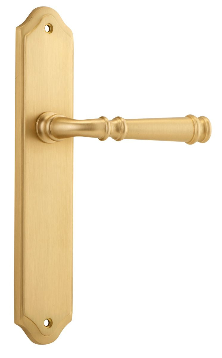 Iver Verona Door Lever Shouldered Latch Pair, Passage Kit, Privacy Kit , Entrance Kit with High Security Lock -Brushed Brass