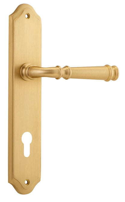 Iver Verona Door Lever Shouldered Latch Pair, Passage Kit, Privacy Kit , Entrance Kit with High Security Lock -Brushed Brass