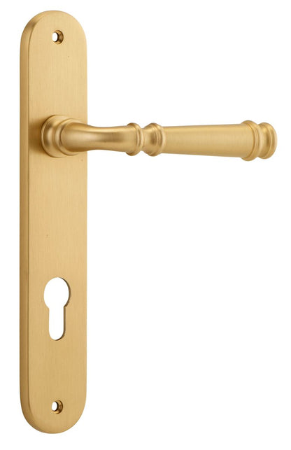 Iver Verona Door Lever Oval Latch Pair, Passage Kit, Privacy Kit , Entrance Kit with High Security Lock - Brushed Brass