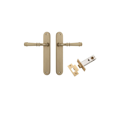 Iver Verona Door Lever Oval Latch Pair, Passage Kit, Privacy Kit , Entrance Kit with High Security Lock - Brushed Brass