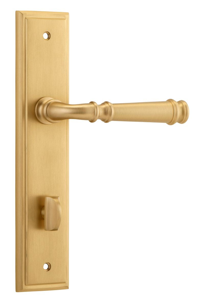 Iver Verona Door Lever Stepped Latch Pair, Passage Kit, Privacy Kit , Entrance Kit with High Security Lock -Brushed Brass
