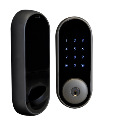 Windsor Premium NZ Bluetooth Electronic D.bolt Lock-Oval Matt Black & Brushed Nickel