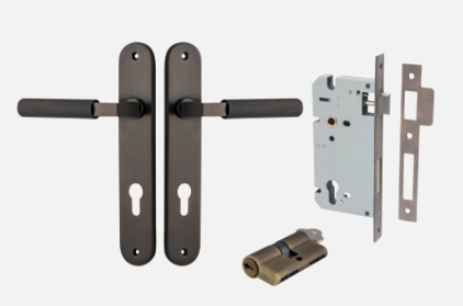 Iver Brunswick Door Lever 10768 Oval Backplate Signature Brass - Passage ,Privacy & Entrance