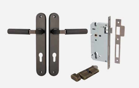 Iver Brunswick Door Lever 10768 Oval Backplate Signature Brass - Passage ,Privacy & Entrance
