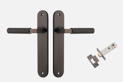 Iver Brunswick Door Lever 10768 Oval Backplate Signature Brass - Passage ,Privacy & Entrance