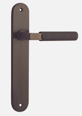 Iver  Brunswick Door Lever 10768 Oval Backplate Signature Brass - Passage ,Privacy & Entrance