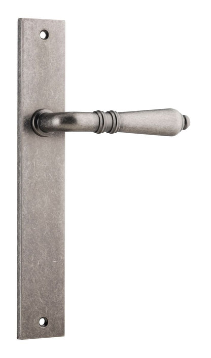 Iver Sarlat  Door Lever Rectangular Latch Pair, Passage Kit, Privacy Kit , Entrance Kit with High Security Lock - Distressed Nickel