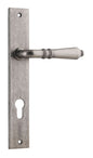 Iver Sarlat  Door Lever Rectangular Latch Pair, Passage Kit, Privacy Kit , Entrance Kit with High Security Lock - Distressed Nickel