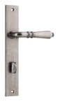 Iver Sarlat  Door Lever Rectangular Latch Pair, Passage Kit, Privacy Kit , Entrance Kit with High Security Lock - Distressed Nickel