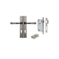 Iver Verona Door Lever Rectangular Latch Pair, Passage Kit, Privacy Kit , Entrance Kit with High Security Lock - Distressed Nickel