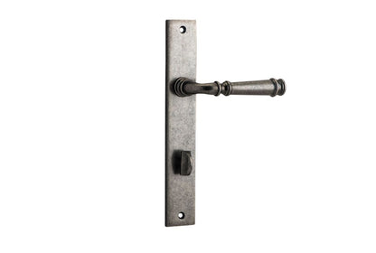 Iver Verona Door Lever Rectangular Latch Pair, Passage Kit, Privacy Kit , Entrance Kit with High Security Lock - Distressed Nickel