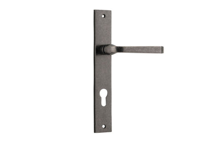 Iver Annecy Door Lever Rectangular Latch Pair, Passage Kit, Privacy Kit , Entrance Kit with High Security Lock -Distressed Nickel