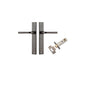 Iver Annecy Door Lever Rectangular Latch Pair, Passage Kit, Privacy Kit , Entrance Kit with High Security Lock -Distressed Nickel