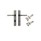 Iver Annecy Door Lever Rectangular Latch Pair, Passage Kit, Privacy Kit , Entrance Kit with High Security Lock -Distressed Nickel