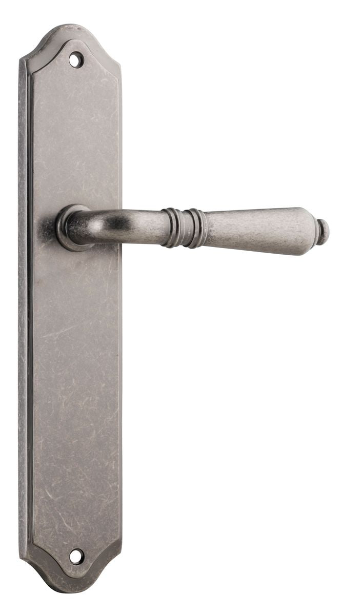 Iver Sarlat  Door Lever Oval Latch Pair, Passage Kit, Privacy Kit , Entrance Kit with High Security Lock - Distressed Nickel