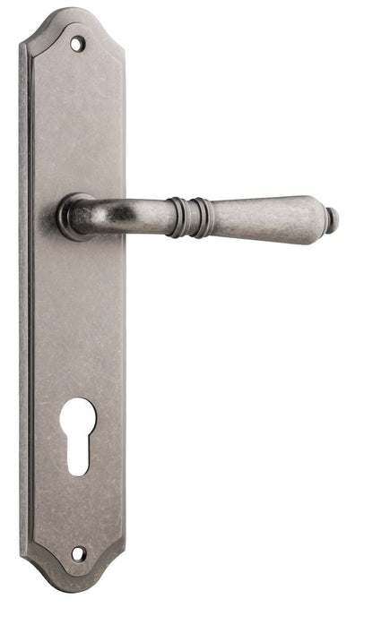 Iver Sarlat  Door Lever Oval Latch Pair, Passage Kit, Privacy Kit , Entrance Kit with High Security Lock - Distressed Nickel