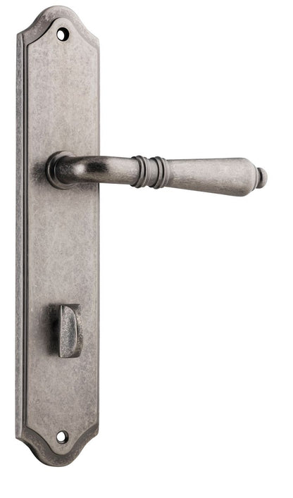 Iver Sarlat  Door Lever Oval Latch Pair, Passage Kit, Privacy Kit , Entrance Kit with High Security Lock - Distressed Nickel