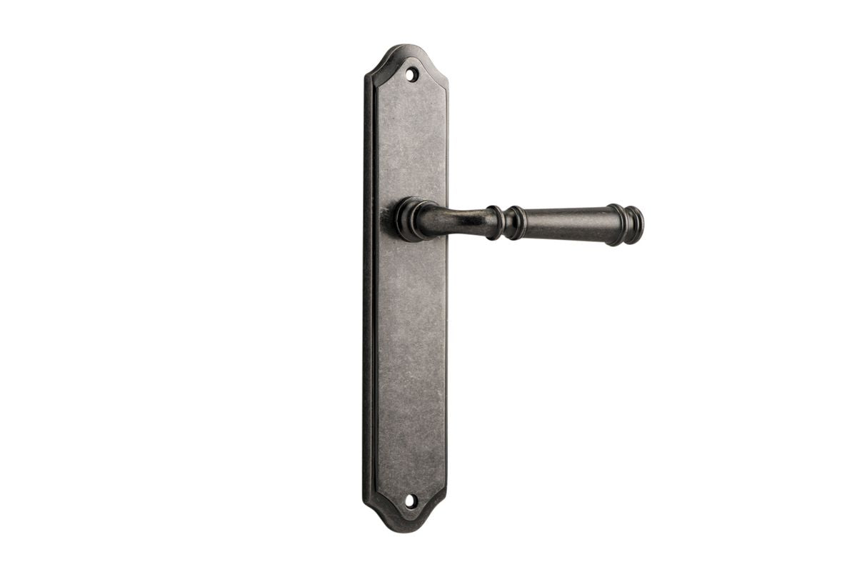 Iver Verona Door Lever Shouldered Latch Pair, Passage Kit, Privacy Kit , Entrance Kit with High Security Lock- Distressed Nickel