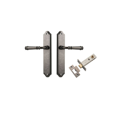 Iver Verona Door Lever Shouldered Latch Pair, Passage Kit, Privacy Kit , Entrance Kit with High Security Lock- Distressed Nickel