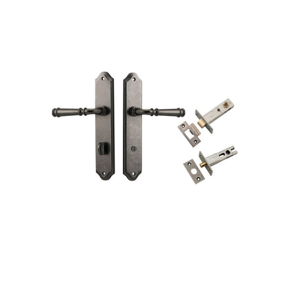Iver Verona Door Lever Shouldered Latch Pair, Passage Kit, Privacy Kit , Entrance Kit with High Security Lock- Distressed Nickel