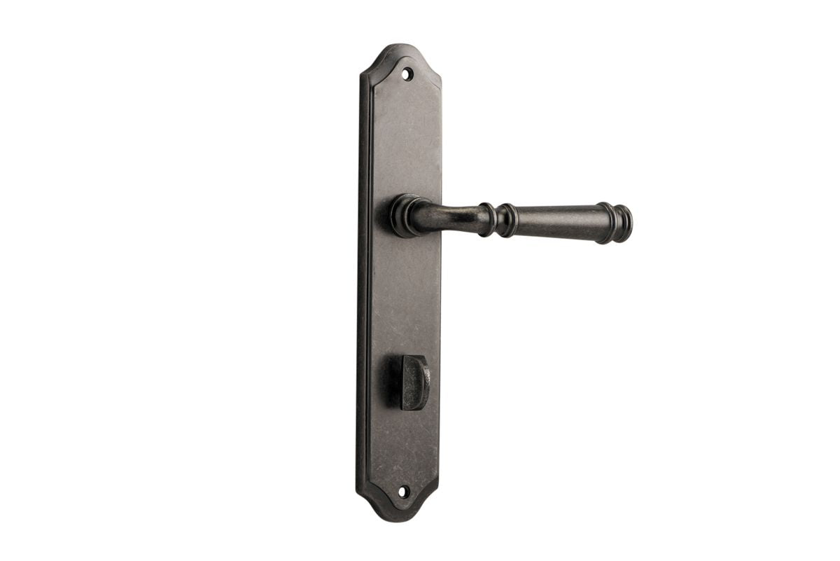 Iver Verona Door Lever Shouldered Latch Pair, Passage Kit, Privacy Kit , Entrance Kit with High Security Lock- Distressed Nickel