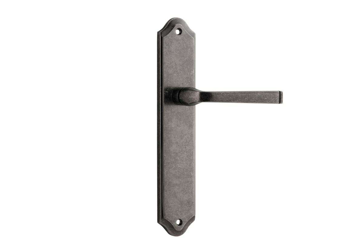 Iver Annecy Door Lever Shouldered Latch Pair, Passage Kit, Privacy Kit , Entrance Kit with High Security Lock -Distressed Nickel