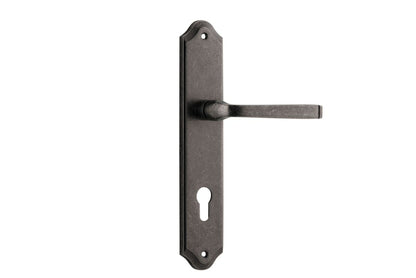 Iver Annecy Door Lever Shouldered Latch Pair, Passage Kit, Privacy Kit , Entrance Kit with High Security Lock -Distressed Nickel
