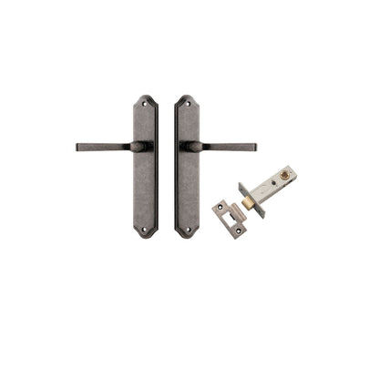 Iver Annecy Door Lever Shouldered Latch Pair, Passage Kit, Privacy Kit , Entrance Kit with High Security Lock -Distressed Nickel
